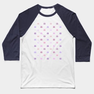 Pixel Meow Pattern Baseball T-Shirt